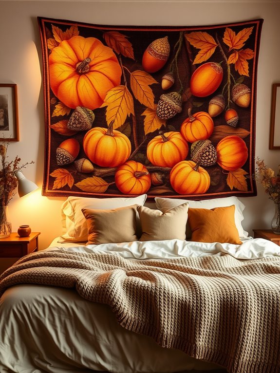autumn themed textile artworks