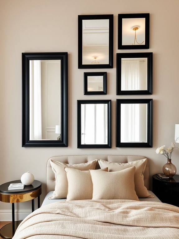 bedroom with reflective accents