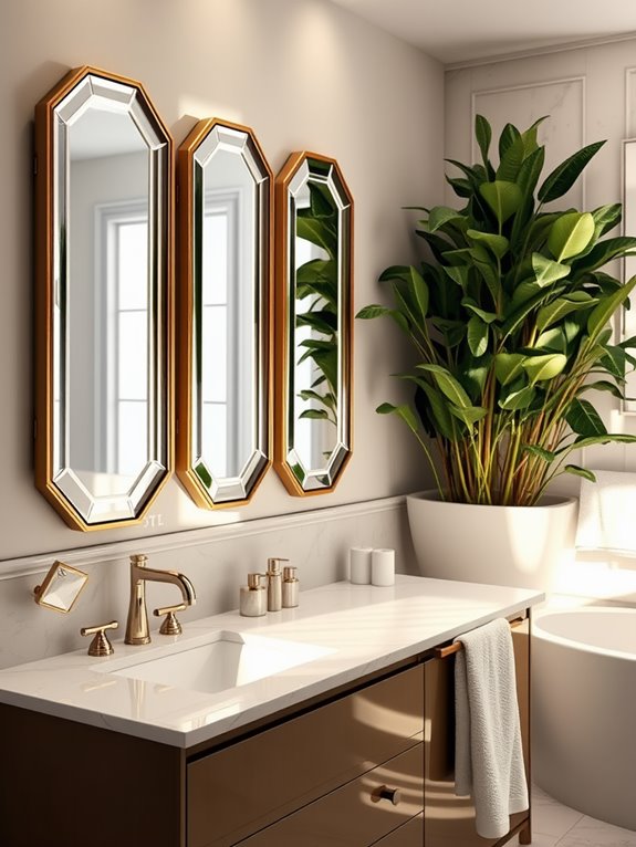 beveled mirrors for bathrooms