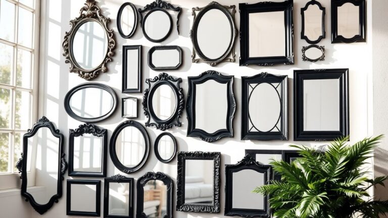 black framed mirror decor