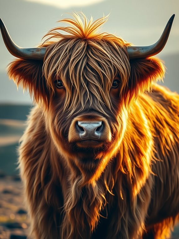 bold highland cow artwork