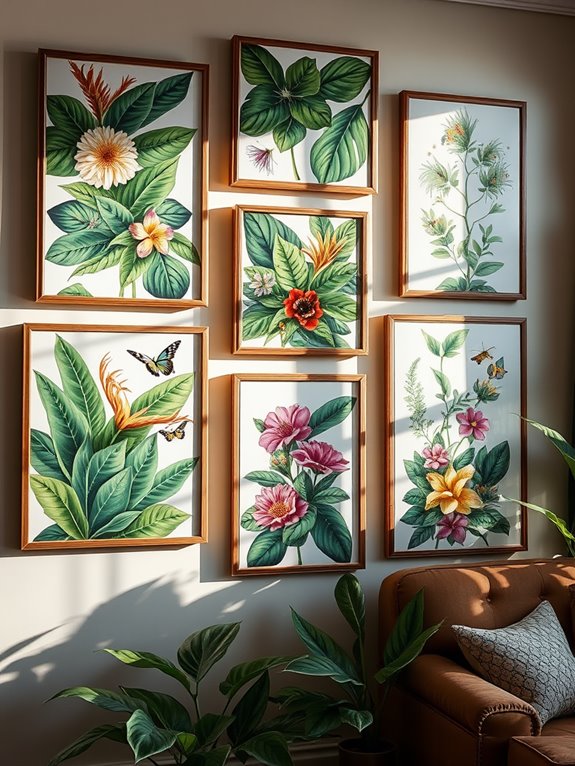 botanical prints gallery wall