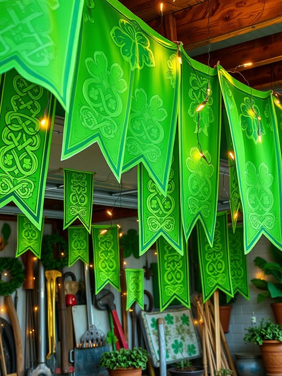 bright colorful green banners