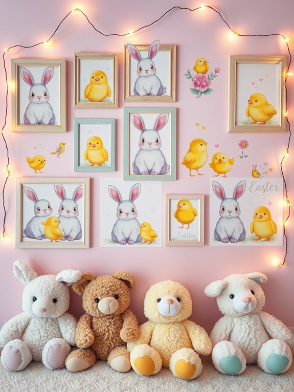 bunny and chick collage