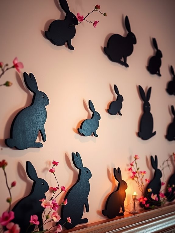 bunny silhouette decorative artwork