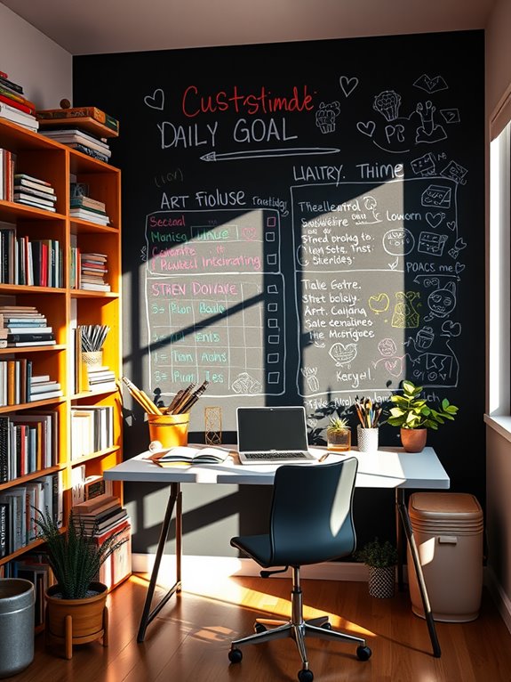 chalkboard for daily goals