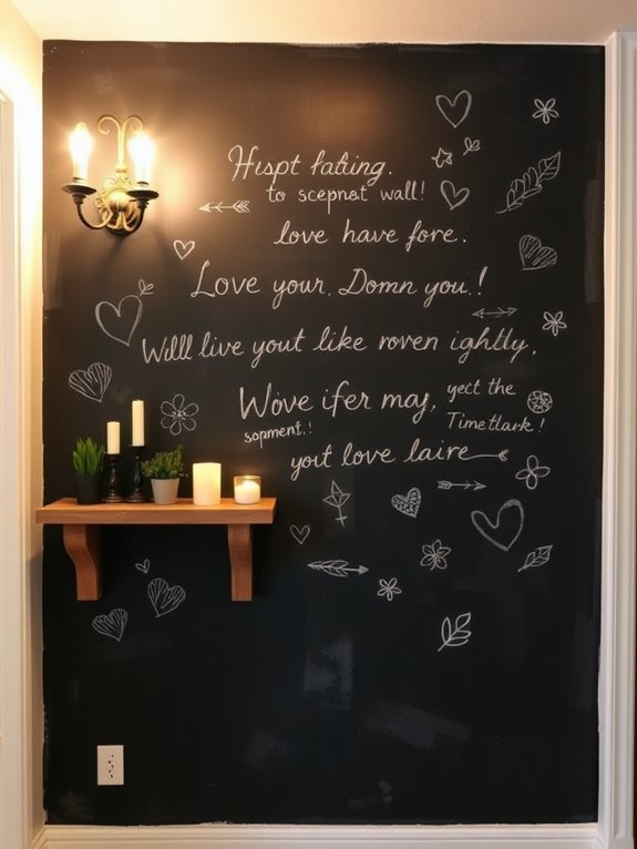 chalkboard messages of affection