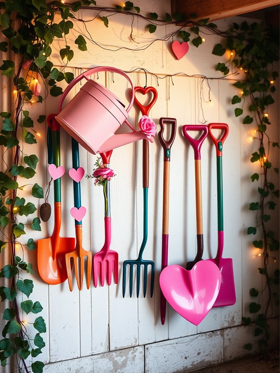 charming garden tools arrangement