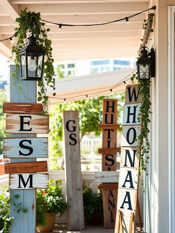 charming natural wood signage