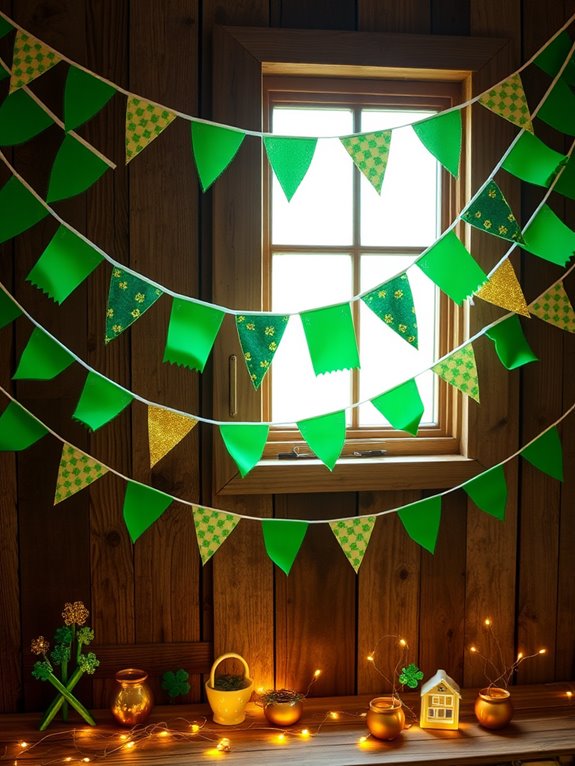 cheerful green and gold decor