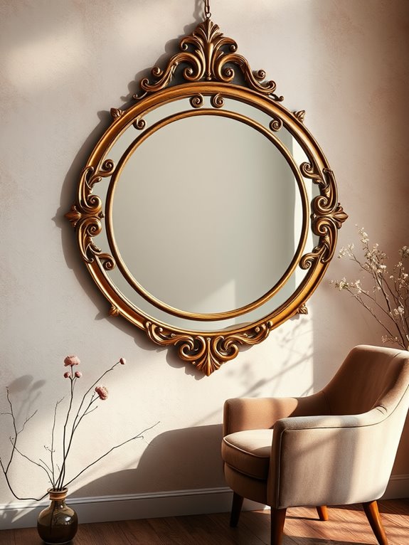 classic circular decorative mirror