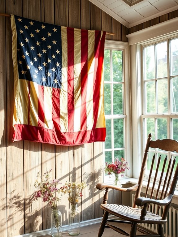 classic patriotic fabric display