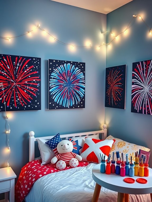 colorful canvas firework art