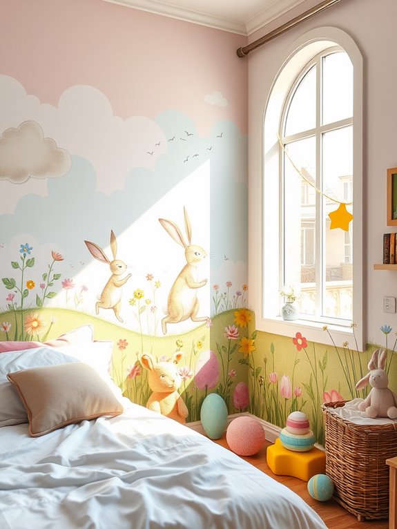 colorful easter mural artwork