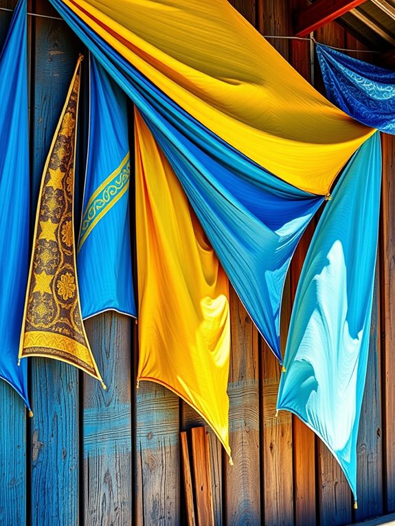 colorful flags and sails