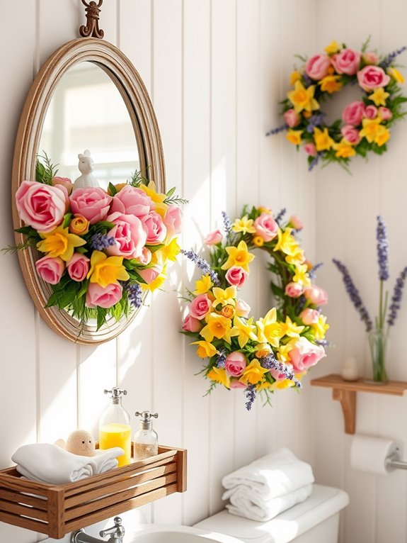 colorful flower arrangements displayed