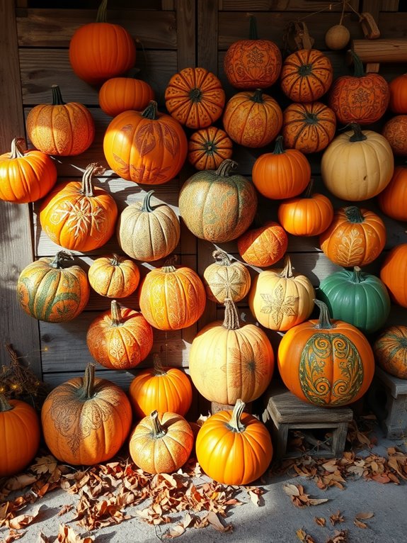 colorful halloween decorations showcase