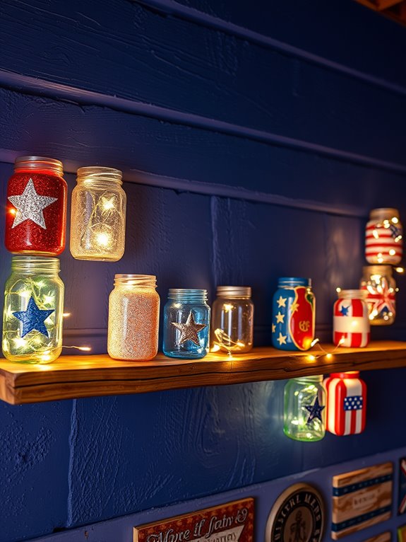 colorful holiday jar decorations