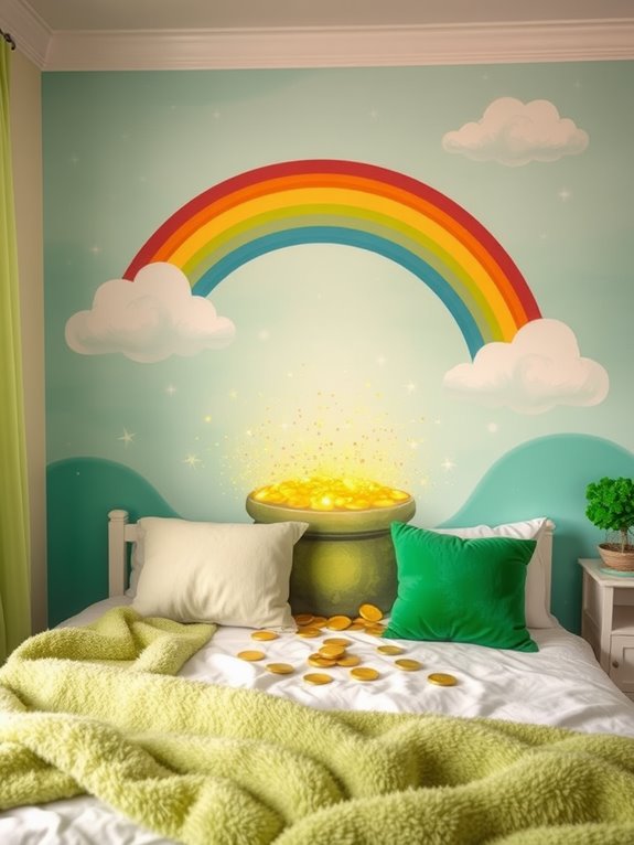 colorful mural with gold