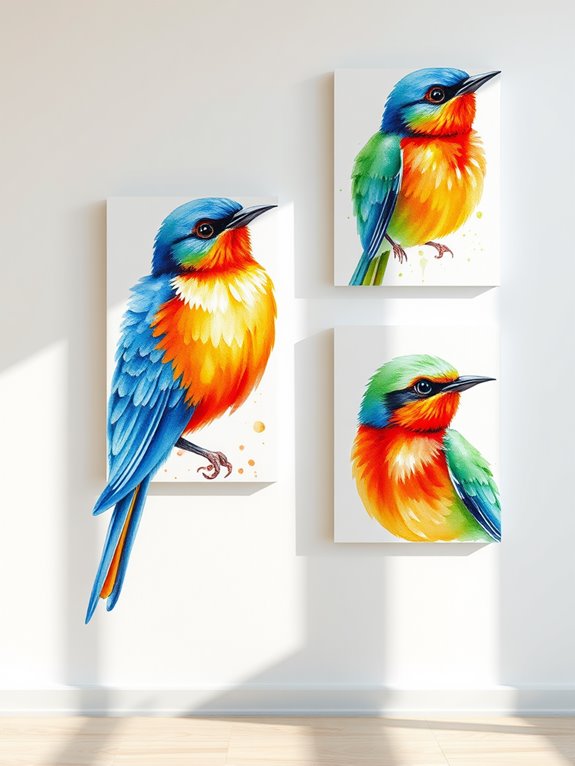 colorful painted avian creatures