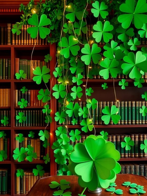 colorful shamrock decorations showcase