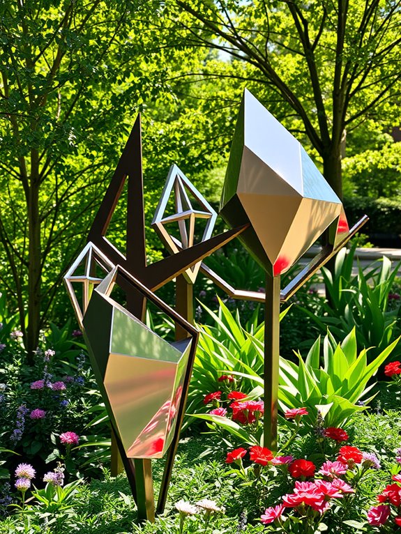 contemporary angular metallic artwork