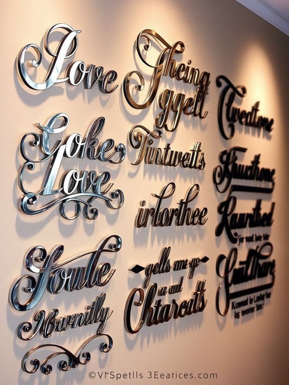 creative metal word designs