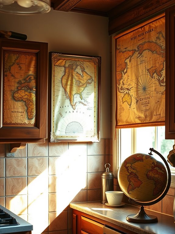 decorative antique map displays
