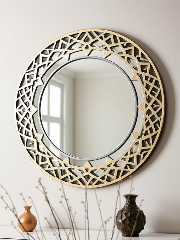 decorative circular geometric mirror