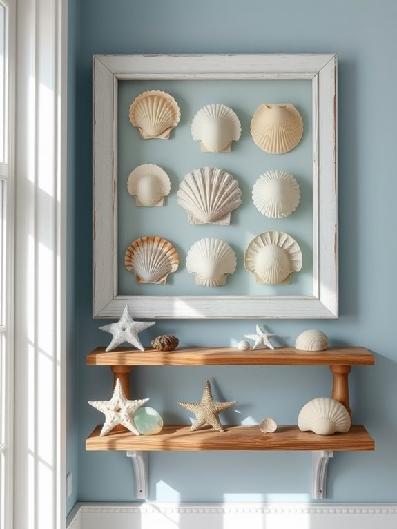 decorative coastal shell displays