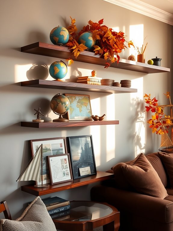 decorative floating shelf display