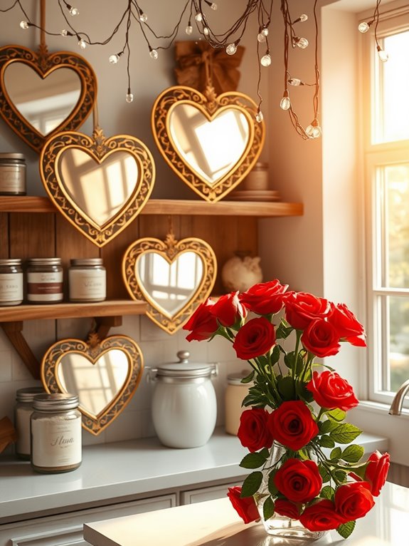 decorative heart shaped mirrors