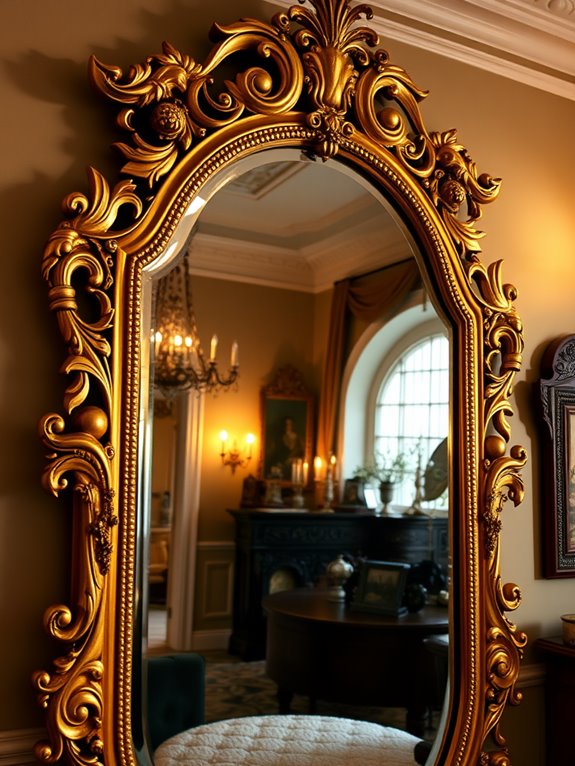 decorative large gold mirror