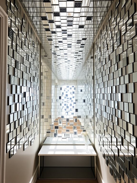 decorative mirror tile addition