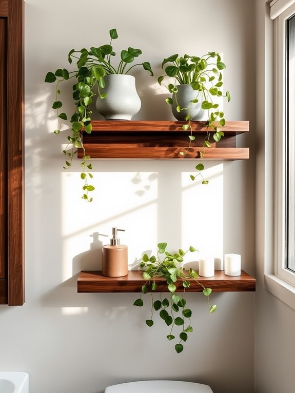 decorative plant display shelves