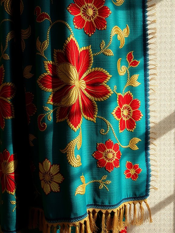 decorative stitched textile pieces