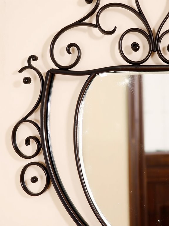 decorative wrought iron mirror