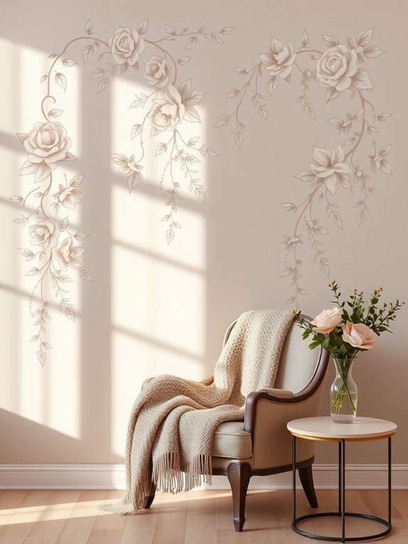 delicate botanical design motifs