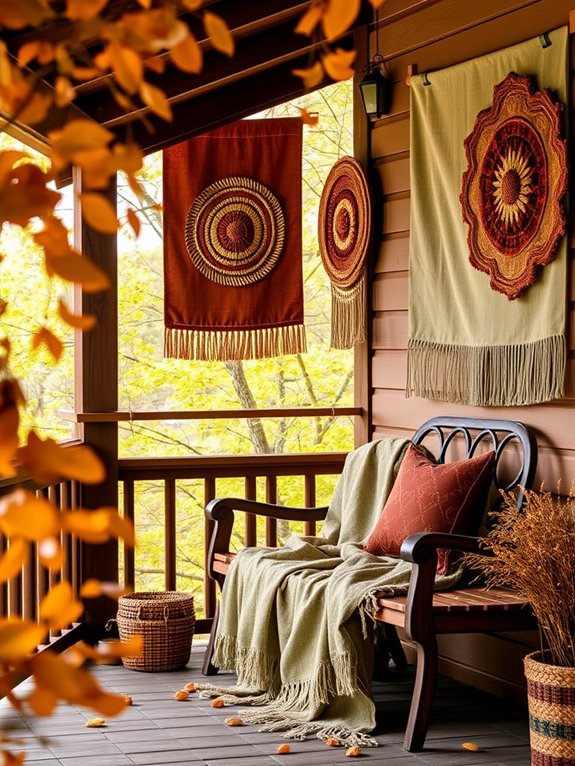 earthy toned fabric art