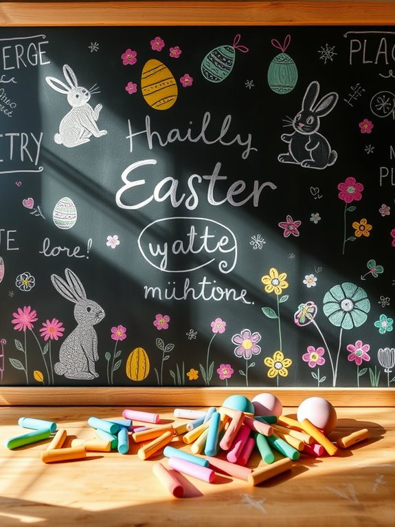 easter themed chalkboard decorations