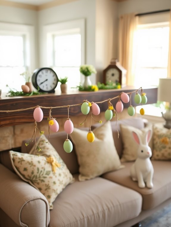 easter themed decorative garland crafting