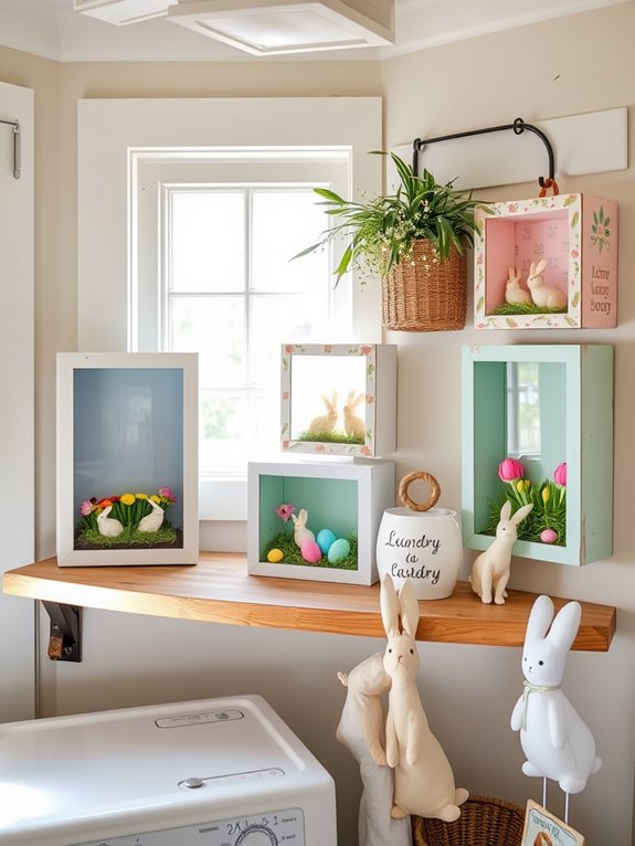 easter themed decorative shadow boxes
