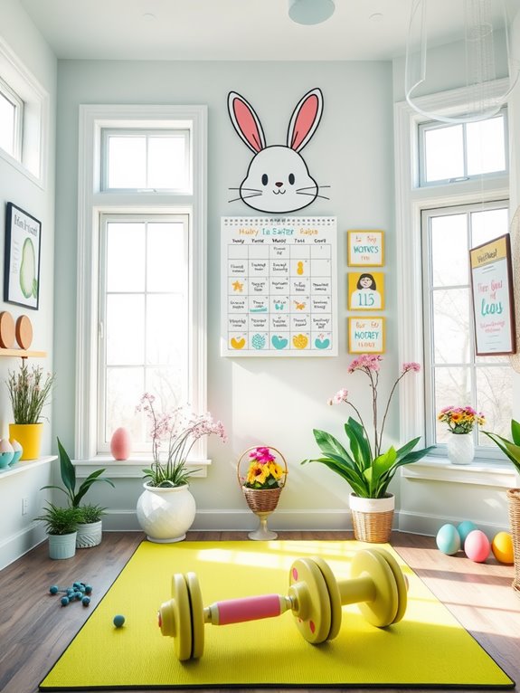 easter themed fitness plan calendar