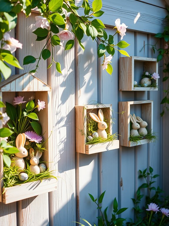 easter themed nature shadow boxes