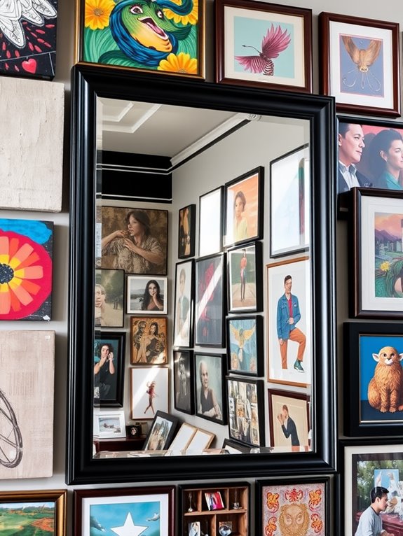 eclectic art display arrangement