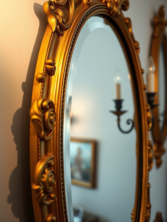 elegant antique gold mirror