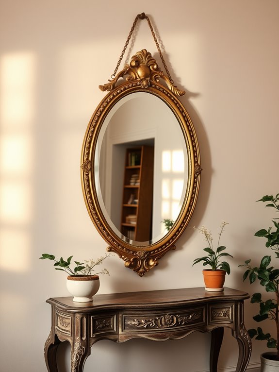 elegant antique gold mirror