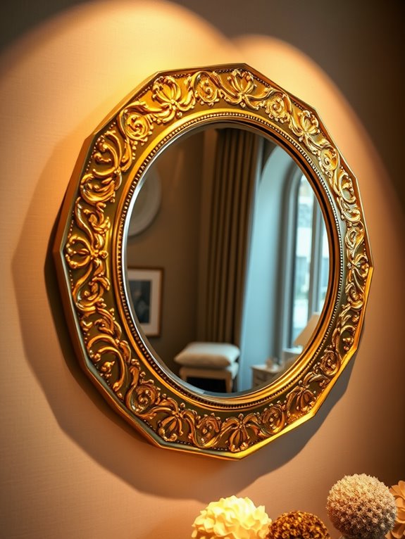 elegant circular gold mirror