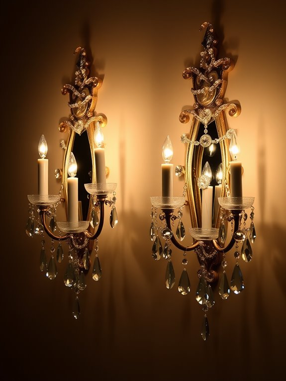 elegant crystal candle sconces