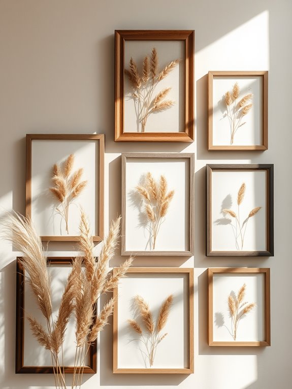 elegant framed dried grasses